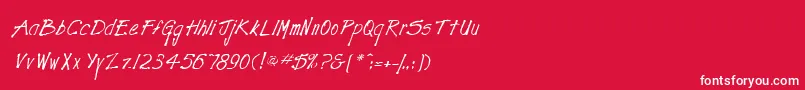 フォントTightscrawlRegular – 赤い背景に白い文字