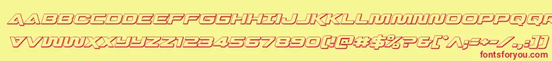 Quarkstorm3Dital Font – Red Fonts on Yellow Background