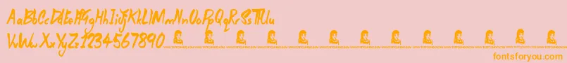 DarksideOfTheMourning Font – Orange Fonts on Pink Background