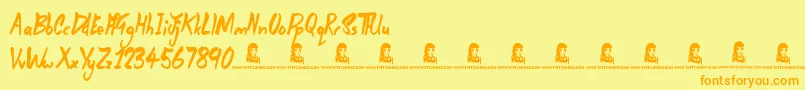 DarksideOfTheMourning Font – Orange Fonts on Yellow Background