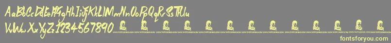 Fonte DarksideOfTheMourning – fontes amarelas em um fundo cinza