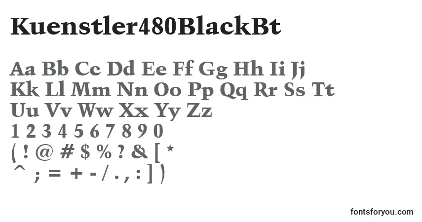 Шрифт Kuenstler480BlackBt – алфавит, цифры, специальные символы