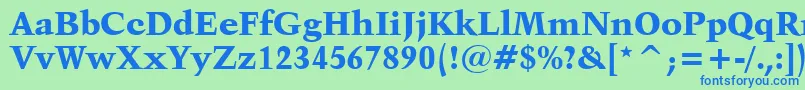 Kuenstler480BlackBt Font – Blue Fonts on Green Background