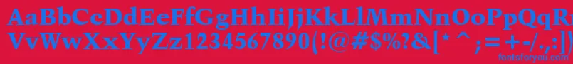 Kuenstler480BlackBt Font – Blue Fonts on Red Background