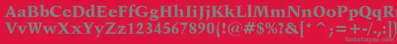 Czcionka Kuenstler480BlackBt – szare czcionki na czerwonym tle
