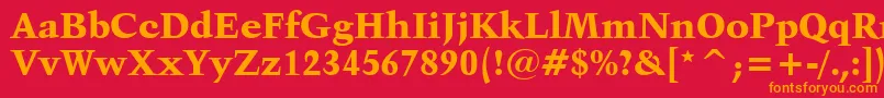 Kuenstler480BlackBt Font – Orange Fonts on Red Background