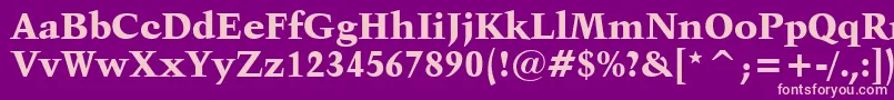 Weitere Informationen zur Kuenstler480BlackBt-Schriftart Kuenstler480BlackBt-Schriftart – Rosa Schriften auf violettem Hintergrund