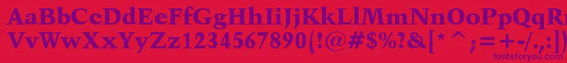 Kuenstler480BlackBt Font – Purple Fonts on Red Background