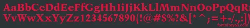 フォントKuenstler480BlackBt – 黒い背景に赤い文字