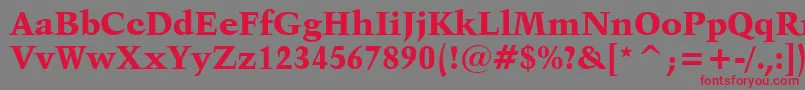 Kuenstler480BlackBt-Schriftart – Rote Schriften auf grauem Hintergrund