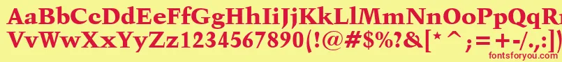 Czcionka Kuenstler480BlackBt – czerwone czcionki na żółtym tle