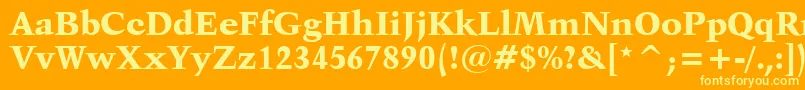Więcej informacji o czcionce Kuenstler480BlackBt Czcionka Kuenstler480BlackBt – żółte czcionki na pomarańczowym tle