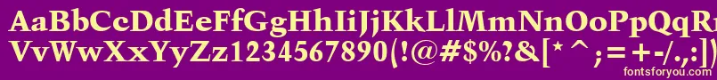 Weitere Informationen zur Kuenstler480BlackBt-Schriftart Kuenstler480BlackBt-Schriftart – Gelbe Schriften auf violettem Hintergrund