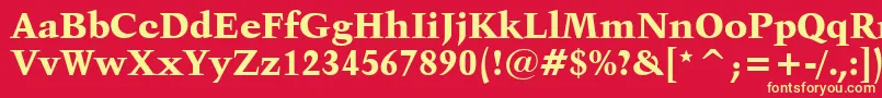 Kuenstler480BlackBt Font – Yellow Fonts on Red Background