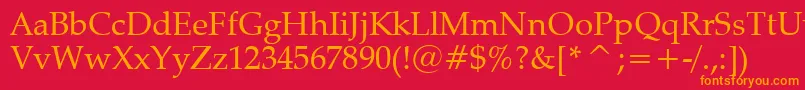 ZapfCalligraphic801Bt Font – Orange Fonts on Red Background