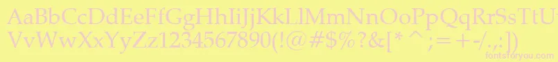 ZapfCalligraphic801Bt Font – Pink Fonts on Yellow Background