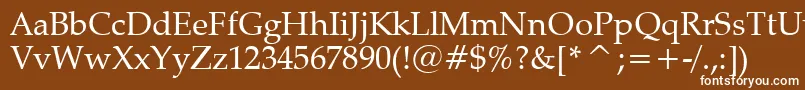 Czcionka ZapfCalligraphic801Bt – białe czcionki na brązowym tle
