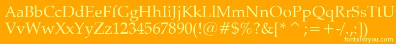 ZapfCalligraphic801Bt Font – Yellow Fonts on Orange Background