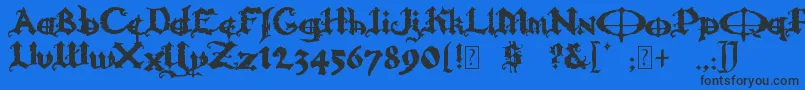 OzzyIi Font – Black Fonts on Blue Background