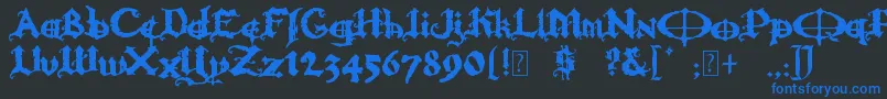 OzzyIi Font – Blue Fonts on Black Background