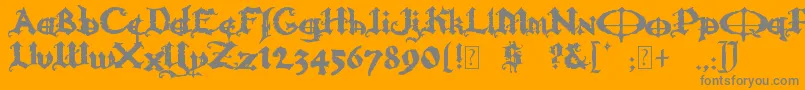 OzzyIi-Schriftart – Graue Schriften auf orangefarbenem Hintergrund