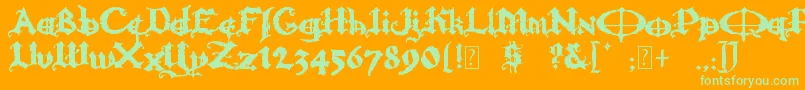 OzzyIi-Schriftart – Grüne Schriften auf orangefarbenem Hintergrund