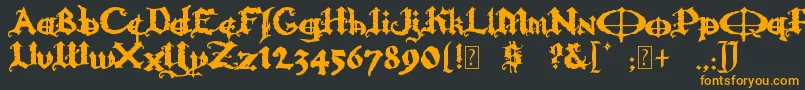 OzzyIi Font – Orange Fonts on Black Background
