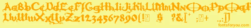 OzzyIi Font – Orange Fonts on Yellow Background
