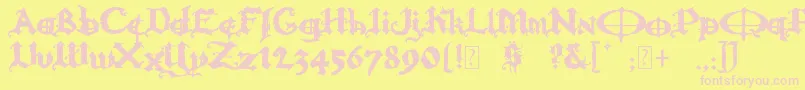 OzzyIi Font – Pink Fonts on Yellow Background