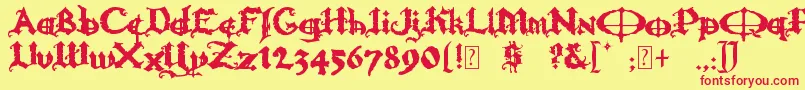OzzyIi Font – Red Fonts on Yellow Background