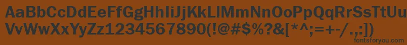 フォントFranklingothdemigtt – 黒い文字が茶色の背景にあります