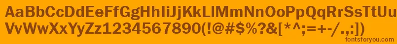 Franklingothdemigtt Font – Brown Fonts on Orange Background
