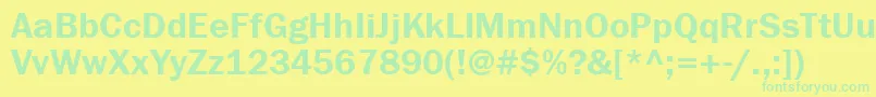 Franklingothdemigtt Font – Green Fonts on Yellow Background