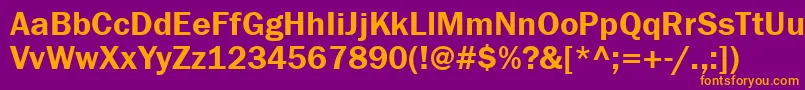 Franklingothdemigtt Font – Orange Fonts on Purple Background