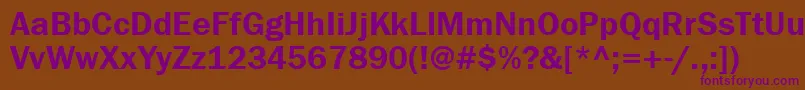 Franklingothdemigtt Font – Purple Fonts on Brown Background