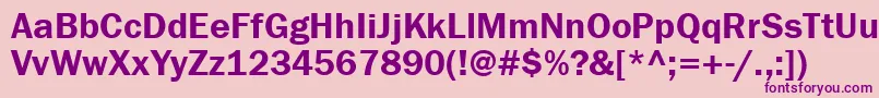 フォントFranklingothdemigtt – ピンクの背景に紫のフォント