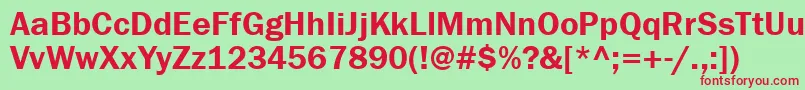 Franklingothdemigtt Font – Red Fonts on Green Background