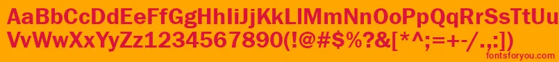Franklingothdemigtt Font – Red Fonts on Orange Background