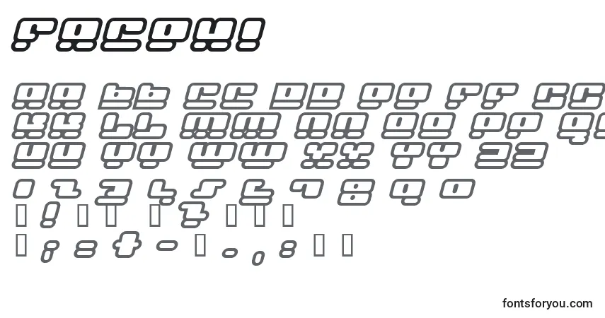 Schriftart Facehi – Alphabet, Zahlen, spezielle Symbole