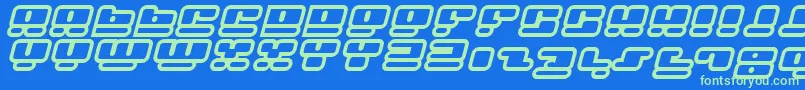 Facehi Font – Green Fonts on Blue Background