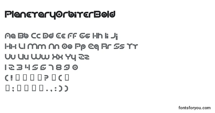 Czcionka PlanetaryOrbiterBold – alfabet, cyfry, specjalne znaki