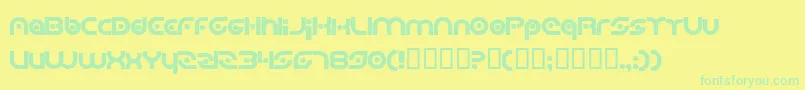 PlanetaryOrbiterBold Font – Green Fonts on Yellow Background