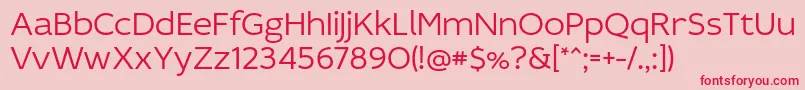 フォントIdealistSansLight – ピンクの背景に赤い文字