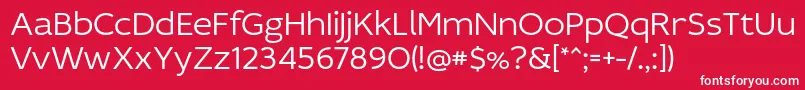 フォントIdealistSansLight – 赤い背景に白い文字
