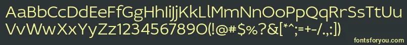IdealistSansLight Font – Yellow Fonts on Black Background