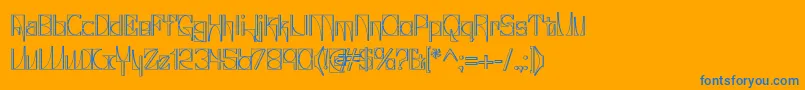 Glaukin-Schriftart – Blaue Schriften auf orangefarbenem Hintergrund