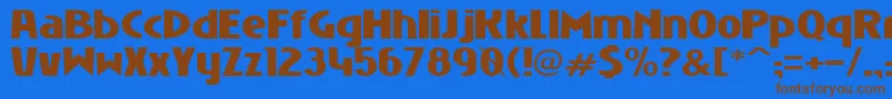 Niobbl ffy Font – Brown Fonts on Blue Background