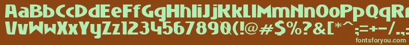 Niobbl ffy Font – Green Fonts on Brown Background