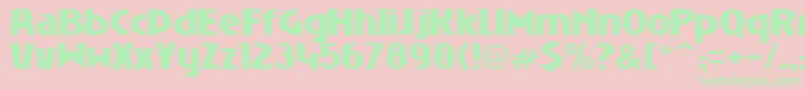 Niobbl ffy Font – Green Fonts on Pink Background