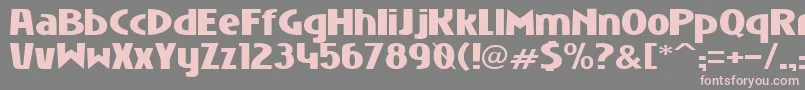 フォントNiobbl ffy – 灰色の背景にピンクのフォント